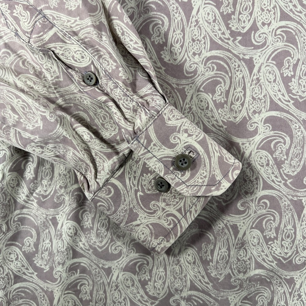 Tommy Bahama Island Soft Shirt Mens Large Purple Beige Paisley Button Up Casual - Picture 8 of 14